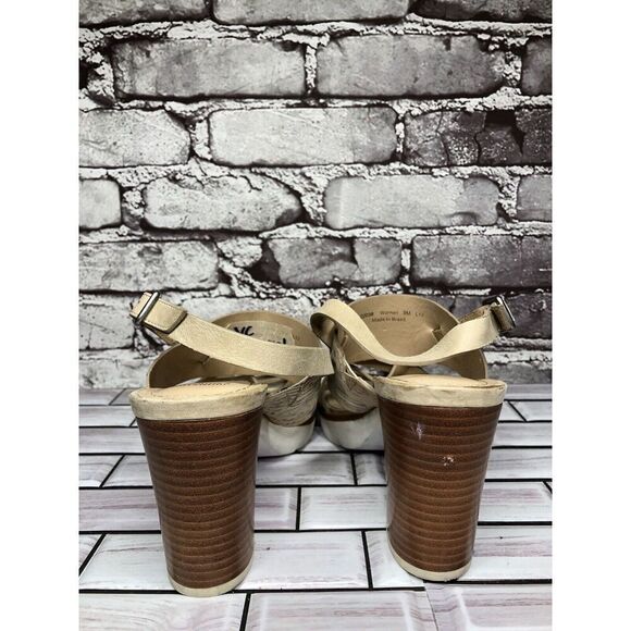 Johnston & Murphy Kayla Taupe Leather Heel Strappy Sandals Women’s Sz 9M US/40EU - Picture 4 of 16